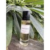 Lattafa Perfume GANYMEDE EDP 30 ml — товар в стилизованной композиции; очень крупный план; среди зелени; самый близкий кадр