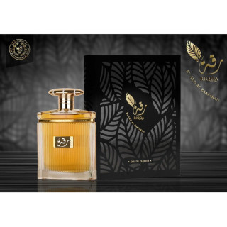 Lattafa Perfume Riqqa EDP 100 ml — productweergave; zeer nabije close-up; informatieve productafbeelding; meest nabije kadrering