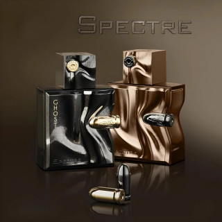 Fragrance World Spectre EDP 80 ml — toote pakend; lähivaade; tumedal taustal
