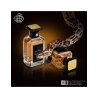 Fragrance World Leather so rare EDP 100 ml — toode ja pakend; väga lähivõte; valgel taustal