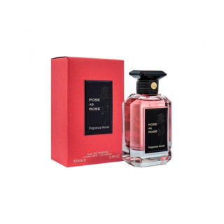Fragrance World Pose as rose EDP 100 ml — toode ja pakend; täiskompositsioon; valgel taustal