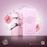 Fragrance World Just Ward EDP 100 ml — toode stiliseeritud keskkonnas; väga lähivõte; lilledega