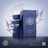 Fragrance World Just Azraq 100 ml — toote vaade; väga lähivõte; värvilisel taustal