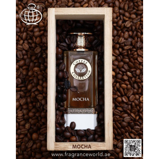Fragrance World Mocha EDP 100 ml — изображение товара; очень крупный план; с ингредиентами аромата