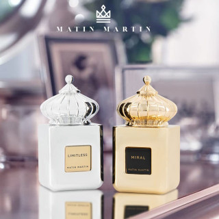 Matin Martin LIMITLESS EDP 100 ml — productweergave; zeer nabije close-up; op een lichte achtergrond