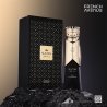 Fragrance World Sultan the conqueror EDP 80 ml — productweergave; zeer nabije close-up; op een donkere achtergrond