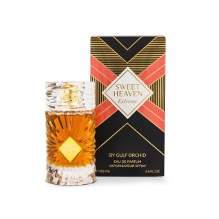 Gulf Orchid Sweet Heaven Extreme EDP 100 ml — productverpakking; volledige compositie; op een witte achtergrond