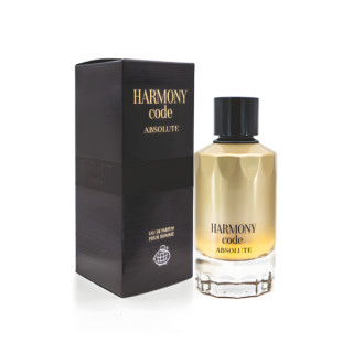 Fragrance World Harmony Code Absolute EDP 100 ml — товар и упаковка; полная композиция; на белом фоне