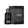 Lattafa Perfume Ajayeb Dubai EDP 100 ml — toode ja pakend; lähivaade; valgel taustal; lähim kadreering