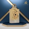 Lattafa Perfume Pride Tharwah Gold EDP 100 ml — изображение товара; очень крупный план; на цветном фоне