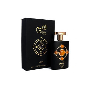 Lattafa Perfume Al Qiam Gold EDP 100 ml — упаковка товара; полная композиция; на белом фоне