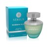 Fragrance World Versus Diamond Bleu EDP 100 ml — товар и упаковка; крупный план; на белом фоне; самый широкий кадр