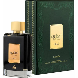 Lattafa Perfume EJAAZI EDP 100 ml — изображение товара; очень крупный план; на белом фоне