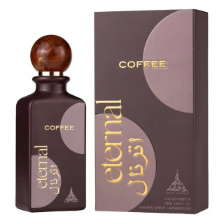 Paris Corner Eternal Coffee EDP 85 ml — toode ja pakend; väga lähivõte; valgel taustal