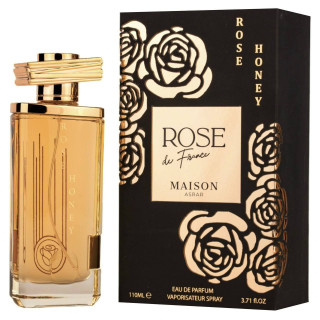 Gulf Orchid Rose Honey de France EDP 110 ml — product en verpakking; zeer nabije close-up; op een witte achtergrond