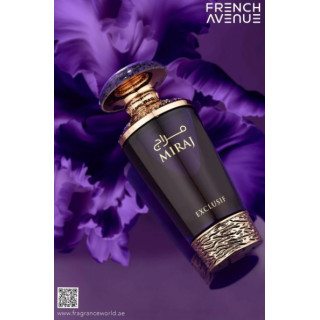 Fragrance World Miraj Exclusif EDP 100 ml — productweergave; zeer nabije close-up; op een witte achtergrond