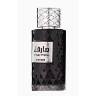 Fragrance World Marvel Silver EDP 100 ml — изображение товара; крупный план; на белом фоне; самый широкий кадр