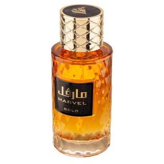 Fragrance World Marvel Gold EDP 100 ml — изглед на продукта; близък план; на бял фон; най-близък кадър