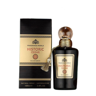 Fragrance World Historic Cedar EDP 100 ml — toote vaade; lähivaade; valgel taustal; kõige laiem kadreering
