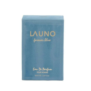 Fragrance World La uno Forever Blue EDP 100 ml — produkta iepakojums; pilna kompozīcija; uz balta fona