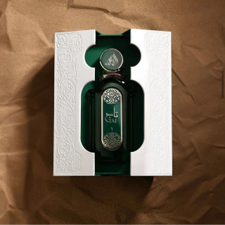 Fragrance World Taj 1 Athoor Al Alam EDP 90 ml — изображение товара; очень крупный план; на тёмном фоне