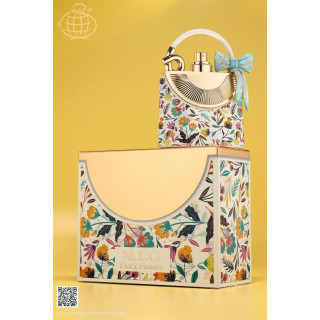 Fragrance World Nudo Exotic Flowers EDP 80 ml — toote vaade; väga lähivõte; valgel taustal; lähim kadreering