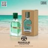Fragrance World Marque 234 EDP 25 ml — товар и упаковка; очень крупный план; на цветном фоне