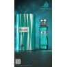 Fragrance World Tanseeq Blue EDP 100 ml — produktvisning; meget tæt nærbillede; på hvid baggrund; bredeste udsnit