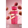 Fragrance World Just Lychee EDP 100 ml — toode ja pakend; lähivaade; lõhna koostisosadega