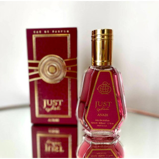 Fragrance World Just Anabi EDP 50 ml — товар и упаковка; крупный план; на белом фоне; самый близкий кадр