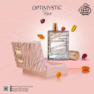 Fragrance World Optimystic for Her EDP 100 ml — изображение товара; крупный план; на светлом фоне