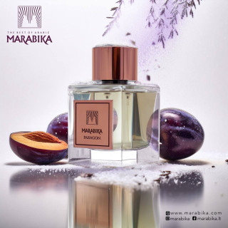MARABIKA Paragon Extrait de Parfum 100 ml — productweergave; zeer nabije close-up; op een lichte achtergrond