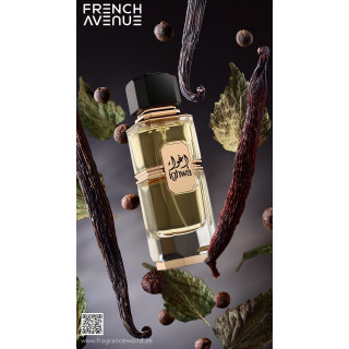 Fragrance World Ighwa EDP 100 ml — productweergave; zeer nabije close-up; op een witte achtergrond