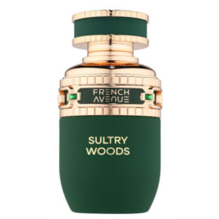 Fragrance World Sultry Woods EDP 80 ml — productweergave; close-up; op een witte achtergrond