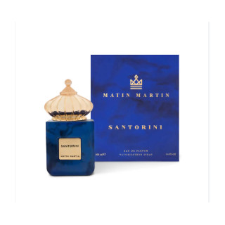 Matin Martin SANTORINI EDP 100 ml — упаковка товара; полная композиция; на белом фоне