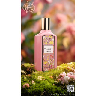 Fragrance World Blooming Flower Gardenia EDP 100 ml — toote vaade; väga lähivõte; valgel taustal; lähim kadreering