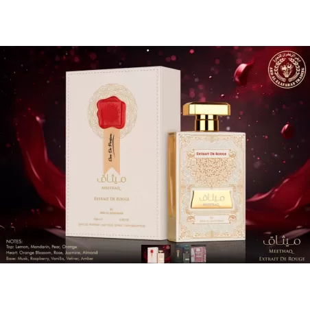 Meethaq Extrait De Rouge by Lattafa & Ard Al Zaafaran – Arabian Oriental Perfume (EDP, 100 ml) - Lattafa Perfume - Unisex perfum