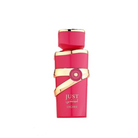 Fragrance World Just Lychee EDP 100 ml — toote vaade; täiskompositsioon; valgel taustal