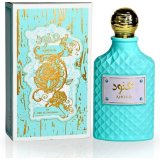 Lattafa Perfume Anoud EDP 100 ml — produktvisning; nærbillede; på hvid baggrund