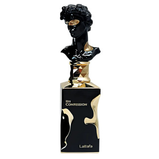 Lattafa Perfume His Confession EDP 100 ml — productweergave; close-up; op een witte achtergrond