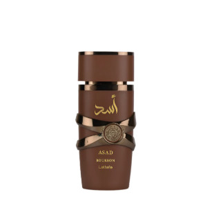 Lattafa Perfume Asad Bourbon EDP 100 ml — изображение товара; широкая композиция; на белом фоне