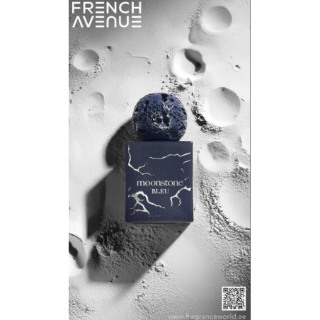 Fragrance World Moonstone Bleu EDP 100 ml — productweergave; close-up; op een witte achtergrond