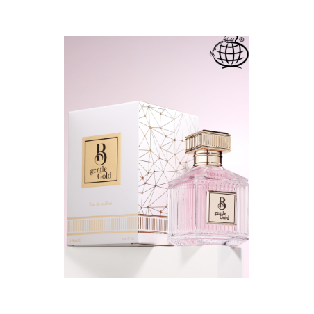 Fragrance World B Gentle Gold EDP 100 ml — toote vaade; täiskompositsioon; valgel taustal; lähim kadreering