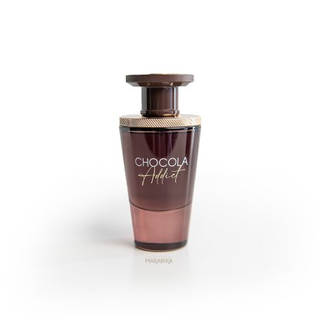Fragrance World Chocola Addict EDP 100 ml — productweergave; ruime compositie; op een witte achtergrond