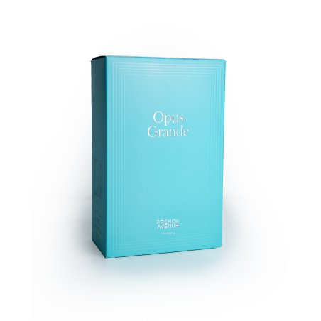Fragrance World Opus Grande Extrait de Parfum 100 ml — toote pakend; täiskompositsioon; valgel taustal