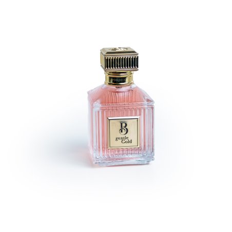 Fragrance World B Gentle Gold EDP 100 ml — toote vaade; lai kompositsioon; valgel taustal