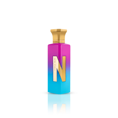 Naseem Purple Blue Aqua EDP 75 ml — изображение товара; широкая композиция; на белом фоне