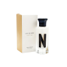 Naseem Love Me Now Aqua EDP 75 ml — товар и упаковка; широкая композиция; на белом фоне