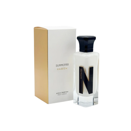 Naseem Summer 69 Aqua EDP 75 ml — toode ja pakend; täiskompositsioon; valgel taustal