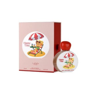 Lattafa Perfume Pride Happy Time EDP 75 ml — упаковка товара; полная композиция; на белом фоне